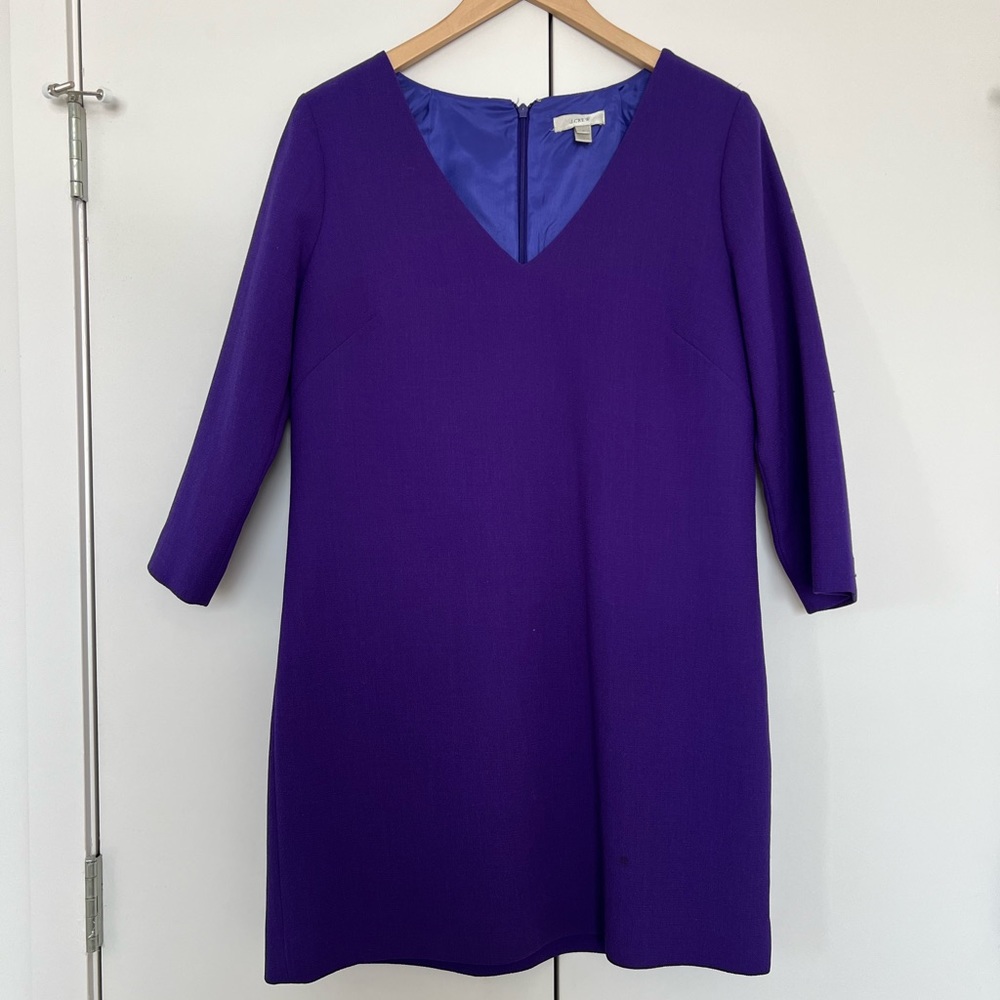 JCrew Wool Crepe Mini Dress 6 Violet